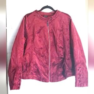 Torrid Velvet Moto Jacket Burgundy